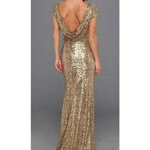 Gold Sequin Badgley Mischka Formal Gown Size 0